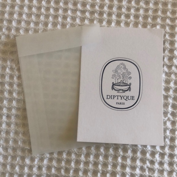 Diptyque 1-Small Luxury White Blank Note Card 1-Translucent Clear Paper Envelope - Picture 1 of 1